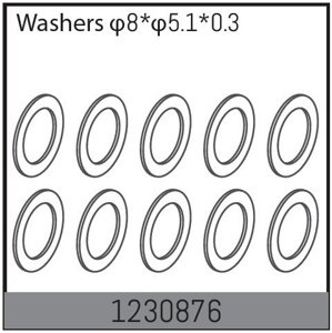 1230876 - 8x5.1x0.3 Washers (10) RC auta RCobchod