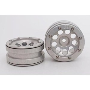 Kovové Beadlock CNC disky 1.9 PT Ecohole Silver/Silver, 2ks Pneumatiky a disky RCobchod