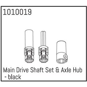 Main Drive Shaft Set & Axle Hub - black RC auta RCobchod