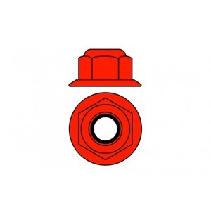 Hliníkové Nylon STOPmatky M5 s ploškou - červené - 10 ks. Příslušenství auta RCobchod