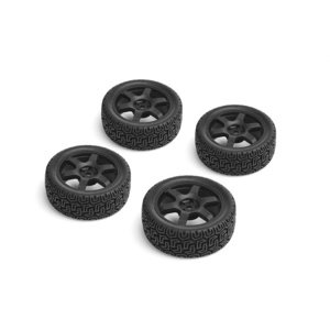CARTEN nalepené Rally gumy 26mm na černých 6 papr. diskách, 0mm OFFset, 4 ks. Náhradní díly RCobchod