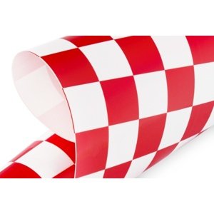 KAVAN nažehlovací fólie - šachovnice červená/bílá Stavební materiály RCobchod