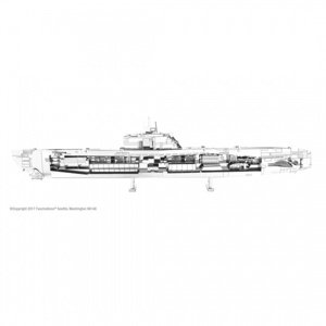 Metal Earth Luxusní ocelová stavebnice Německá ponorka typu XXI Autodráhy a stavebnice IQ models