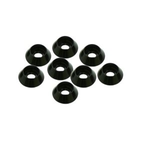3 mm hliníkové kuželové podložky černé, 8 ks. Příslušenství auta RCobchod