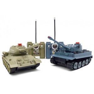 Sada bezpečných tanků German Tiger a Ruský T34 1:32 2.4GHz  RCobchod