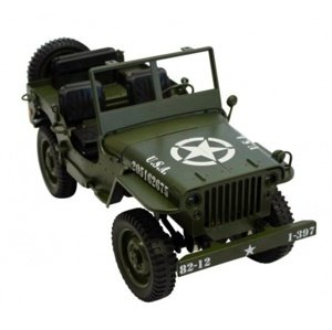 Jeep Willys 1:12 plně proporcionální, 4x4, zelený Elektro RCobchod