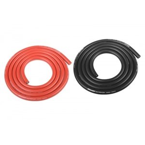 Silikonový kabel 5,5qmm, 10AWG, 2x1metr, černý a červený Konektory a kabely RCobchod