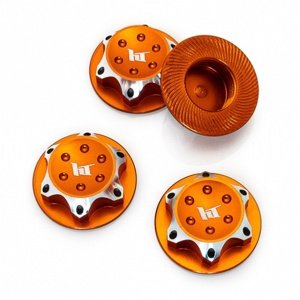 Hliníkové matice kola 17mm oranžové, 4 ks. Příslušenství auta IQ models
