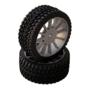 1/10 GT Sport/Rally gumy nalepené gumy, šedé disky, 2ks. Příslušenství auta RCobchod
