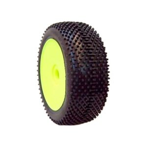 1/8 DOMINATOR COMPETITION OFF ROAD gumy nalepené gumy, SUPER SOFT směs, žluté disky, 2ks. Kola RCobchod