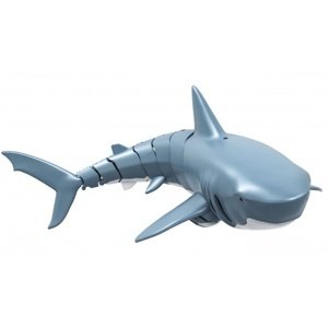 SHARKY, dálkově ovládaný žralok modrý, 4 kanály, dvě lodní turbíny, 2,4Ghz  RCobchod